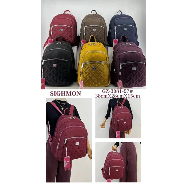 SIGHMON Tas Wanita Ransel Import Fashion Korea 100% Original Tas Ransel 3 in 1 Canvas Import Waterproof