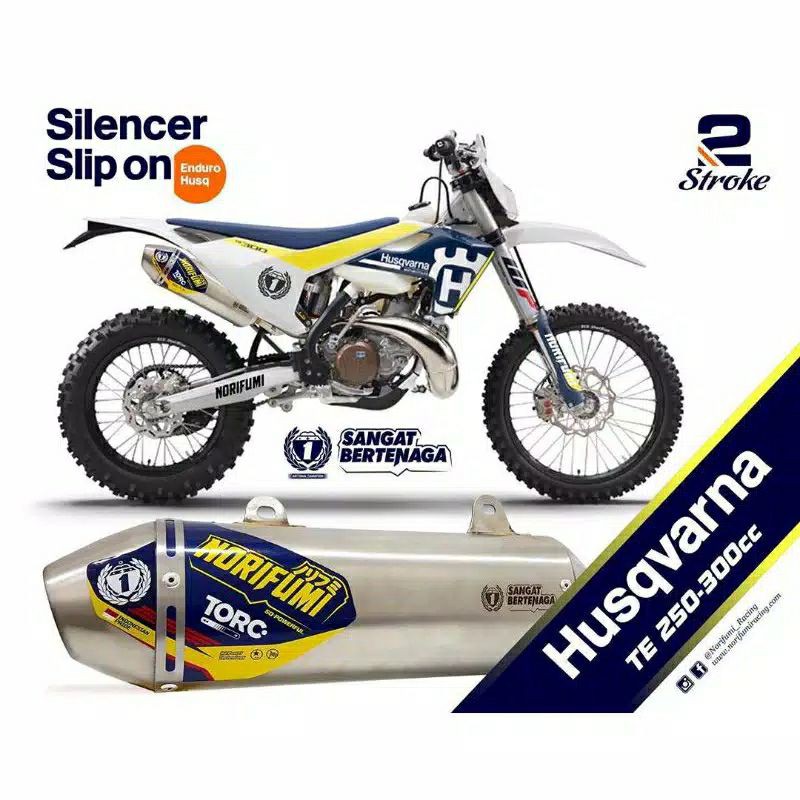 KNALPOT SILENCER NORIFUMI TORC SLIP ON ORIGINAL PNP KTM DAN HUSQVARNA 2 STROKE 2 TAK