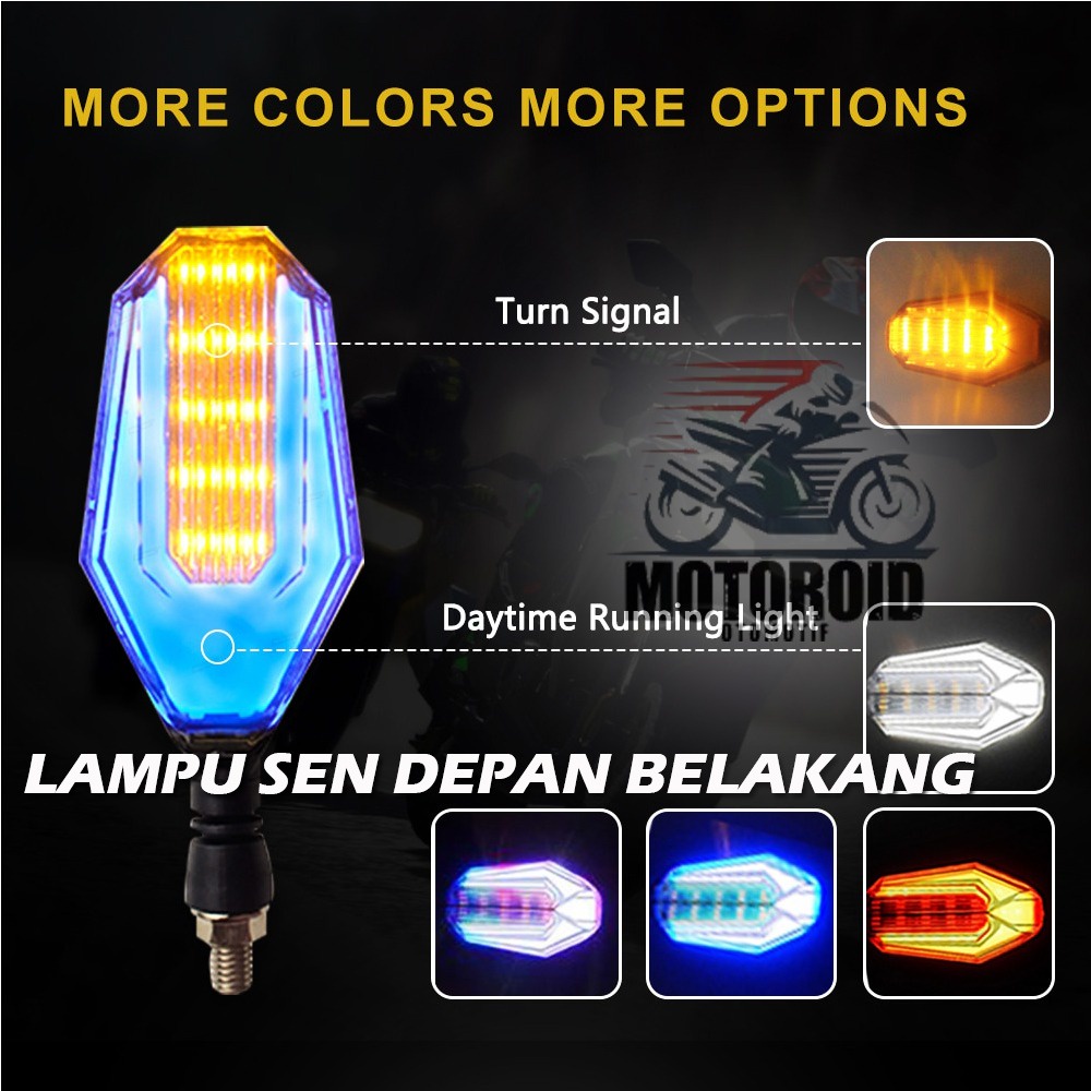 Lampu Sein LED Sepeda Motor Universal Lampu Indikator Cahaya Berkedip Siang Hari Aksesori Motor