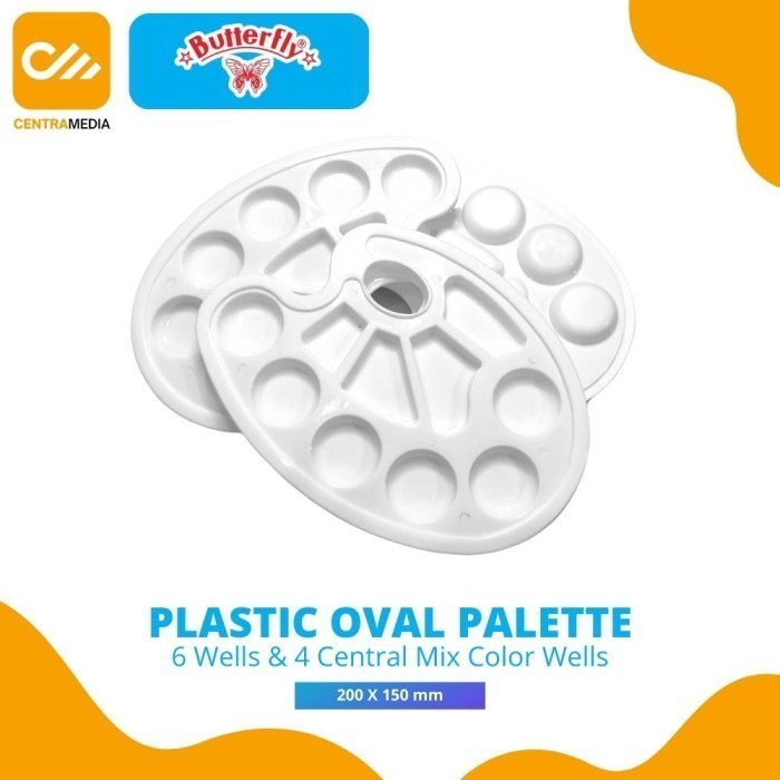 

Produk Terbaru Palet Lukis Butterfly Plastic Oval Palette
