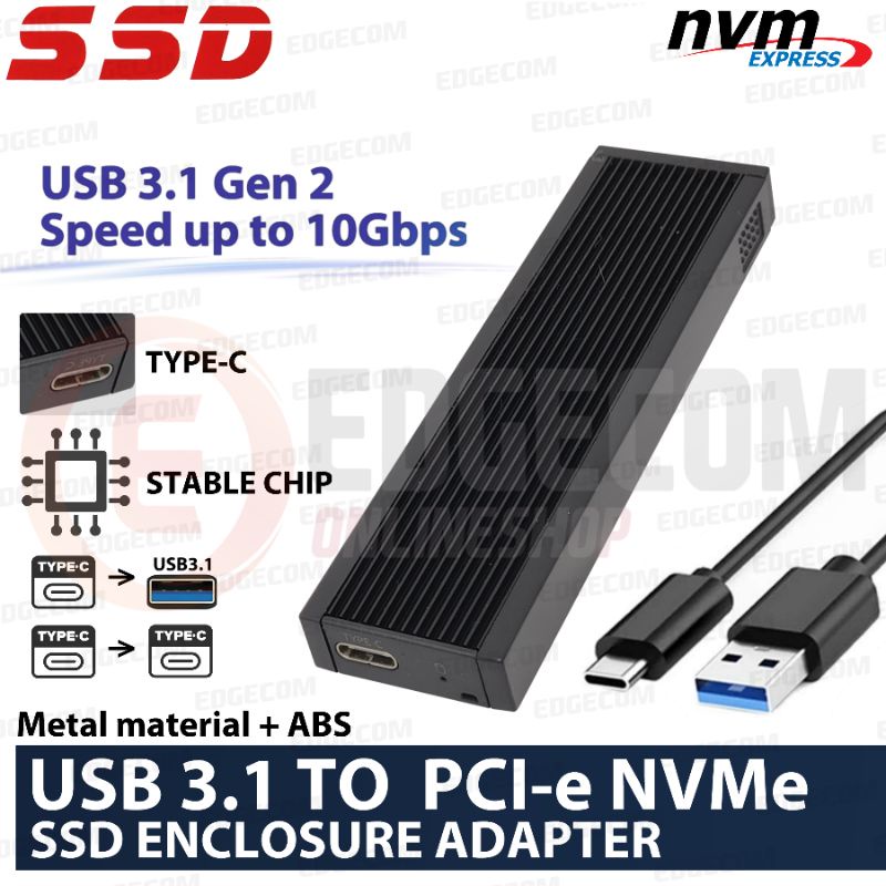 USB 3.1 TYPE C to SSD M.2 NVMe Casing External