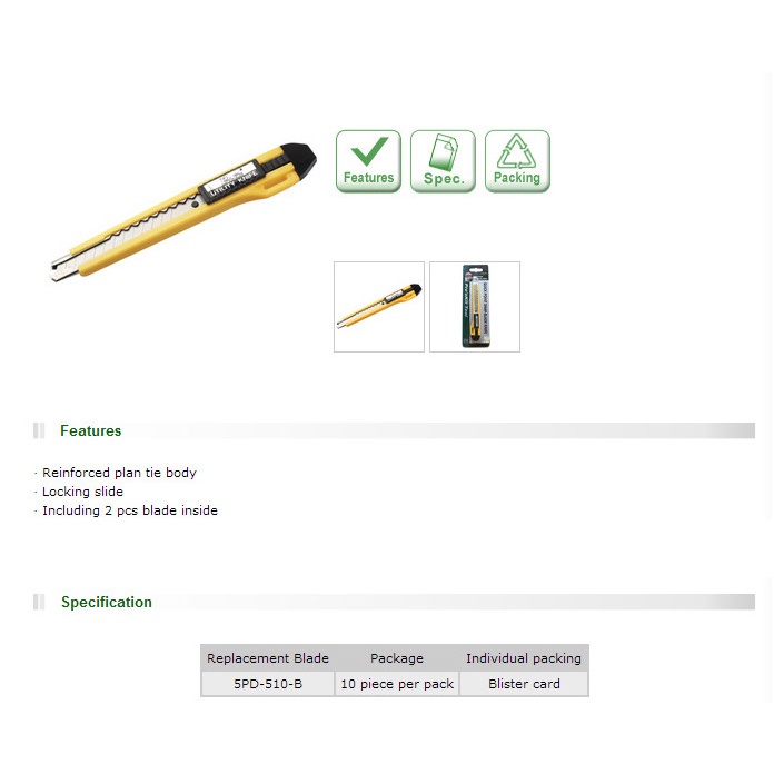 

Hemat Pisau Cutter Kecil Proskit Pd-510- Quick Point Snap-Blade Knife(76596) Berkualitas