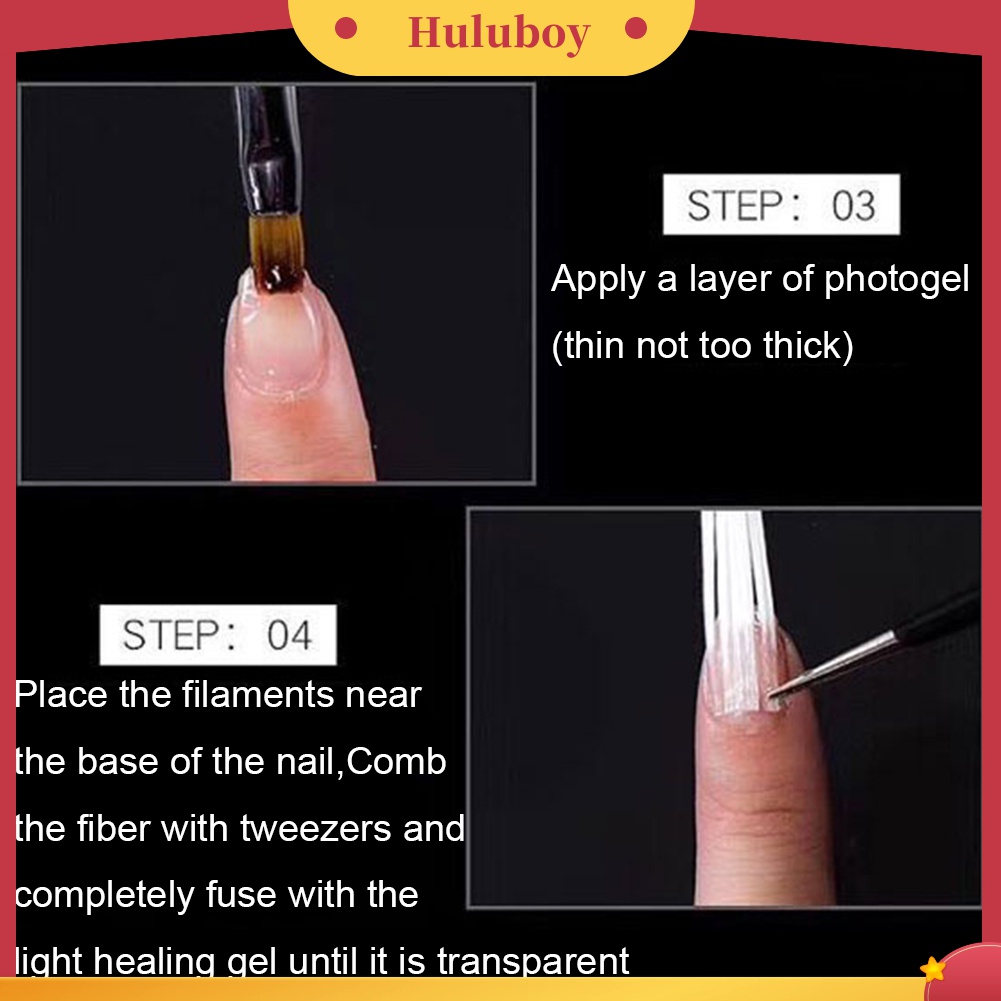 Huluboy Huluboy♡ 10pcs Kuku Extension Bahan Fiberglass Anti Retak Untuk Manicure