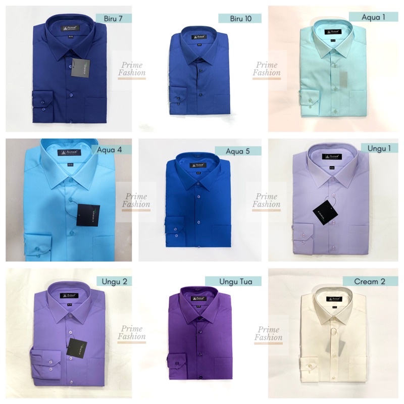 ALISAN Lengan Panjang - Polos  / ALISAN Regular / Kemeja Alisan Biru / Kemeja Alisan Cream Coklat