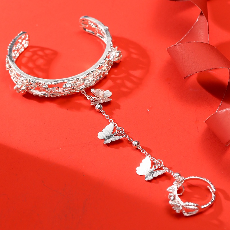 Gelang Tangan Rantai Aksen Kupu-Kupu Gaya Kuno Untuk Wanita Butterfly