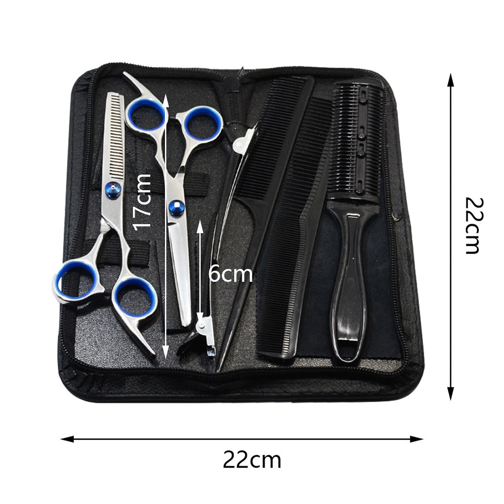 Bisa COD Set Gunting Rambut Sasak &amp; Flat Hairdressing Scissors 10 PCS - Aleekit MR4017