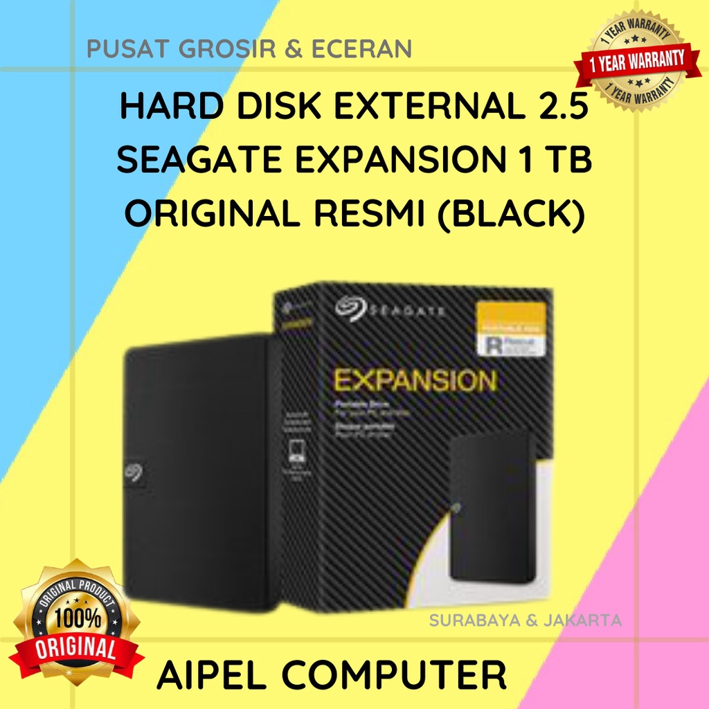 EXP1 | HARD DISK EXTERNAL 2.5 SEAGATE EXPANSION 1 TB ORIGINAL RESMI (BLACK)