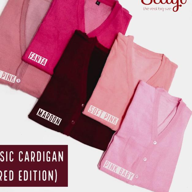☪ STAYL - Cardigan Basic Rajut Benang Spandek | Kardigan Wanita XL Polos - Coksu ♦