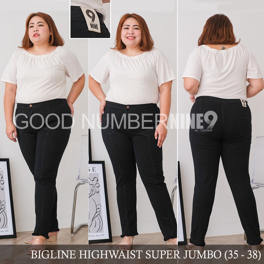 CASVINE JEANS BIGLINE POCKET CELANA HIGHWAIST JEANS BIGSIZE JUMBO KANTONG HW