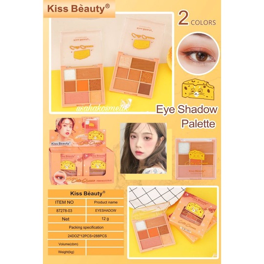 ECER!! EYESHADOW KISS BEAUTY PALETTE CUTE CHEESE NO. 87278 /792B