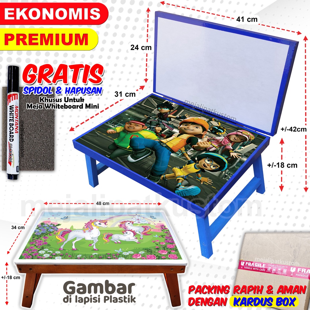 

Meja Belajar plus papan tulis Lipat Karakter Anak Minimalis GRATIS SPIDOL dan PENGHAPUS 30x40x24 BOBOIBOY Premium Ekonomis banyak pilihan