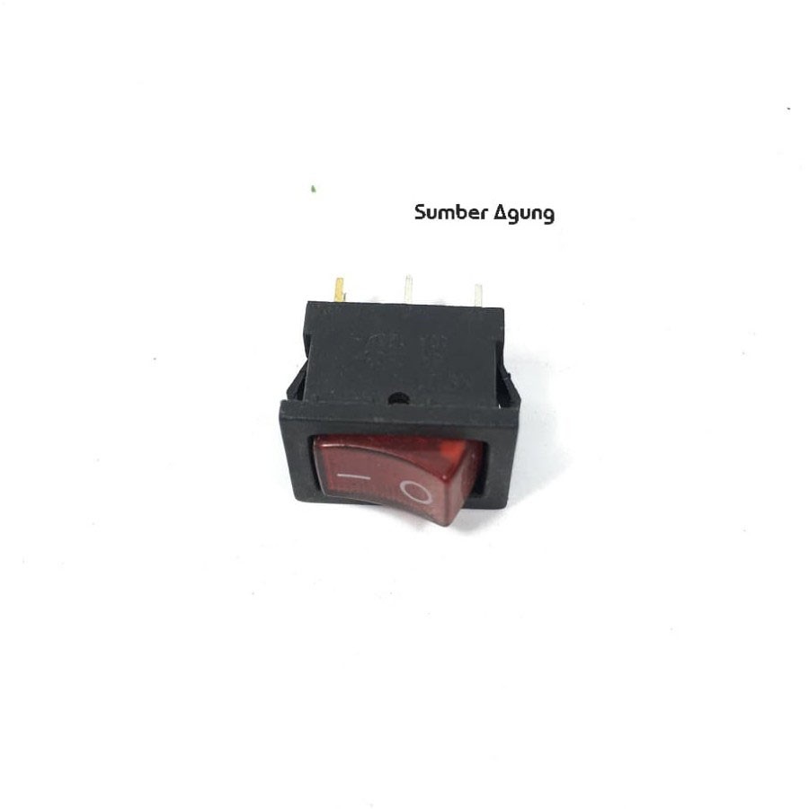 Saklar Mini Lampu SWITCH ON OFF Elektro Motor Indikator Merah Red 5A