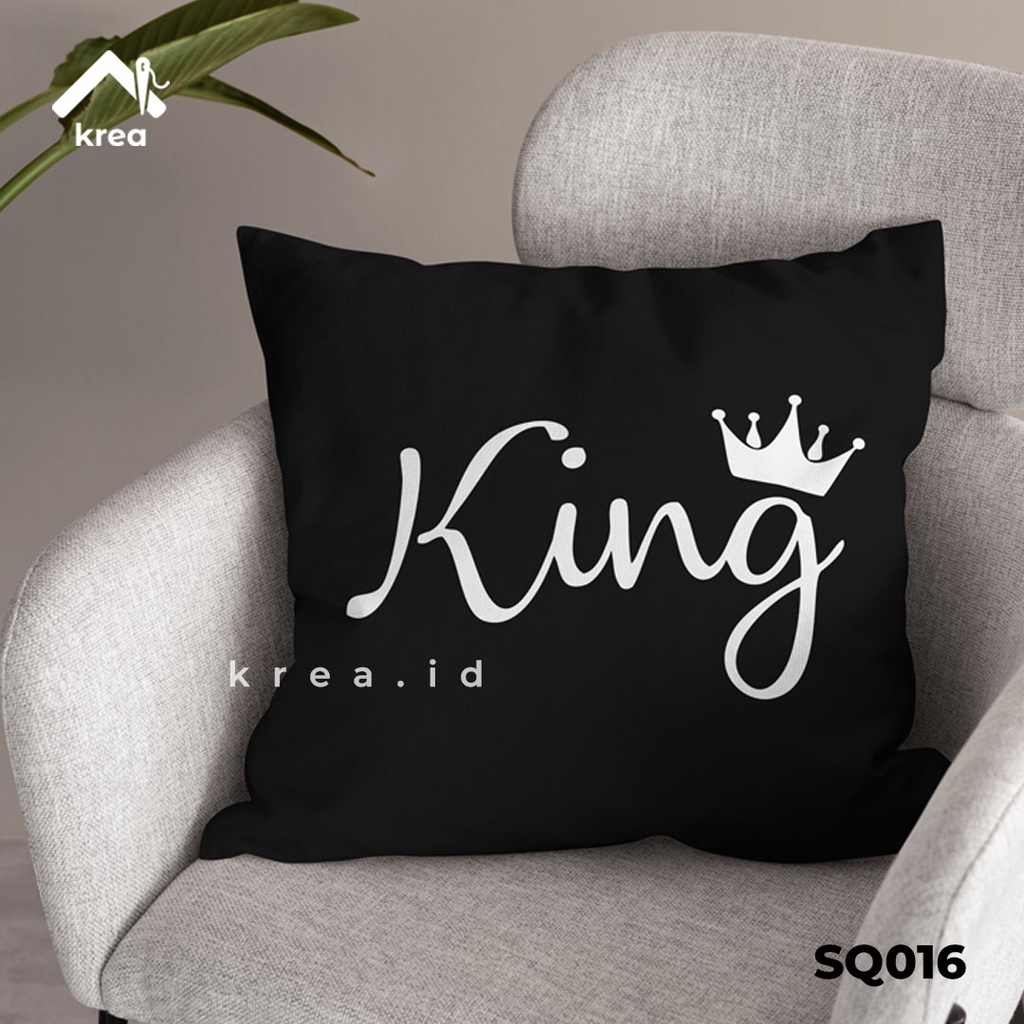 SARUNG BANTAL SOFA UKURAN 40x40 KATA KATA KING &amp; QUEEN UKURAN 40X40