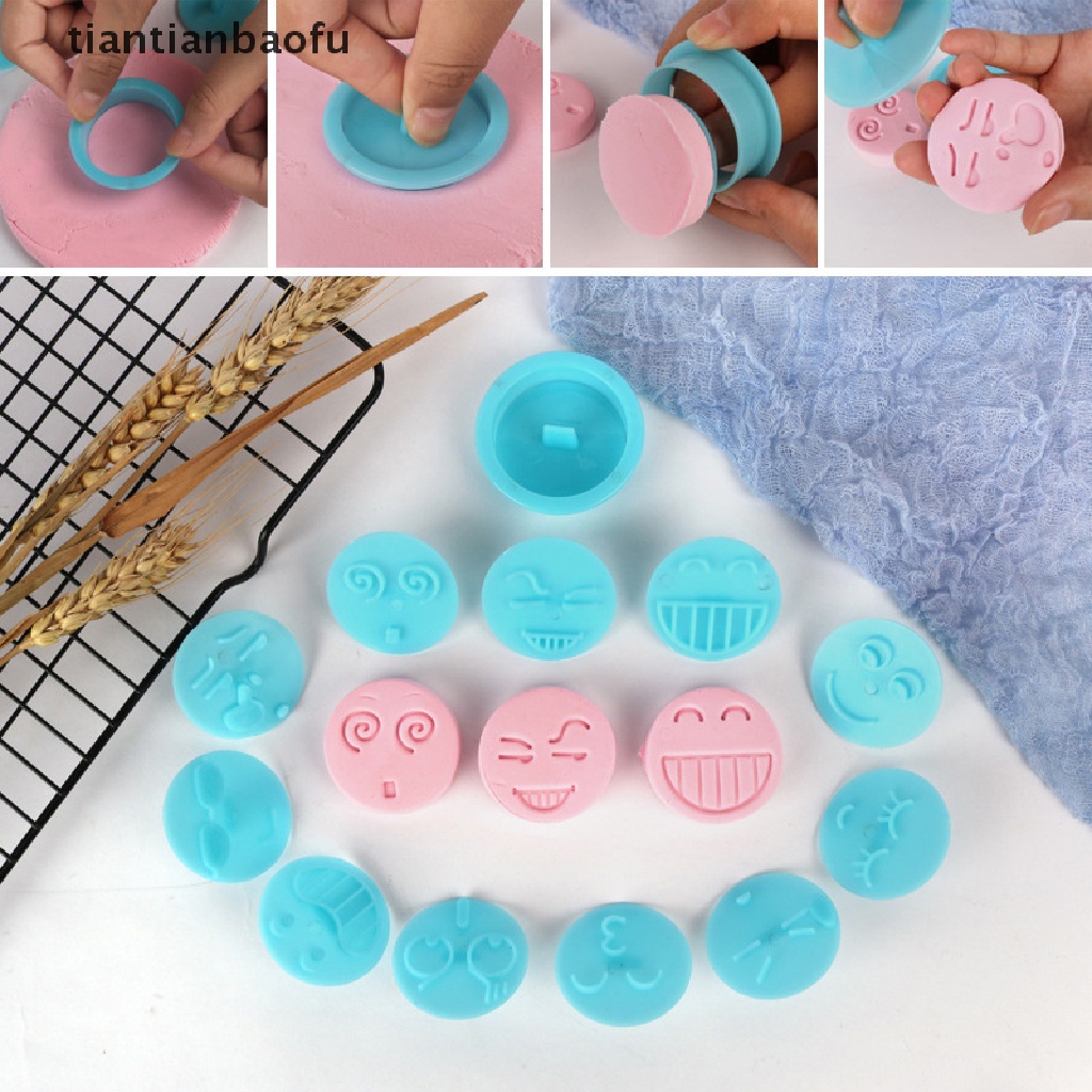 13pcs Cetakan Kue / Biskuit / Fondant Bentuk Wajah Tersenyum Untuk Dekorasi