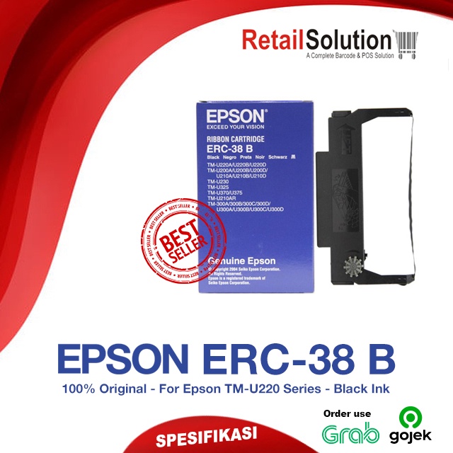 EPSON ERC-38 Ribbon Printer TMU220D TMU220B Original Black