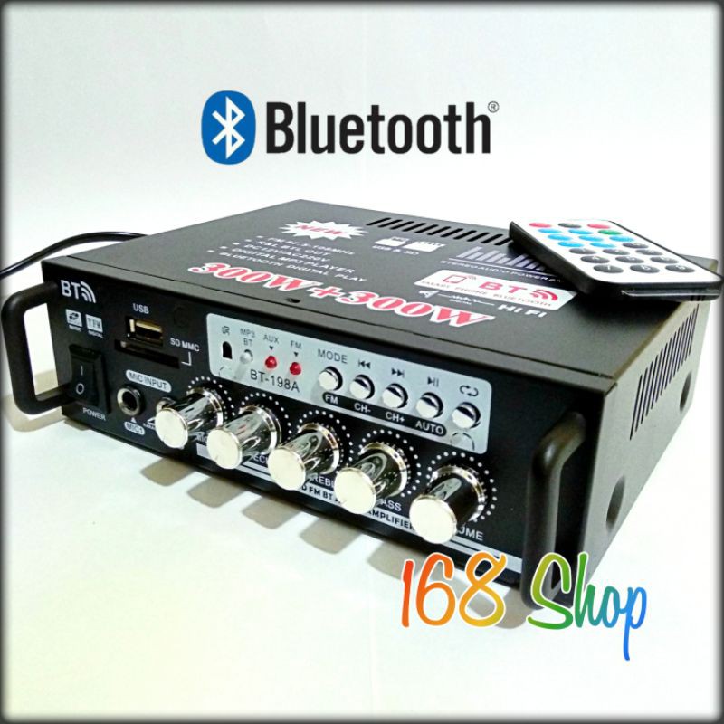 Ampli Mini Bluetooth TeLi 300W+300W Ac Dc Usb Memory Fm Karaoke + Echo