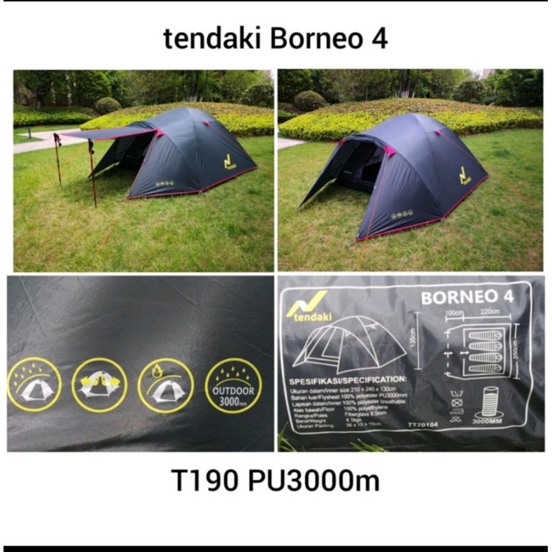 TENDA BORNEO 4 SPESIAL EDITION DARK GREY//TENDAKI//TENDA CAMPING