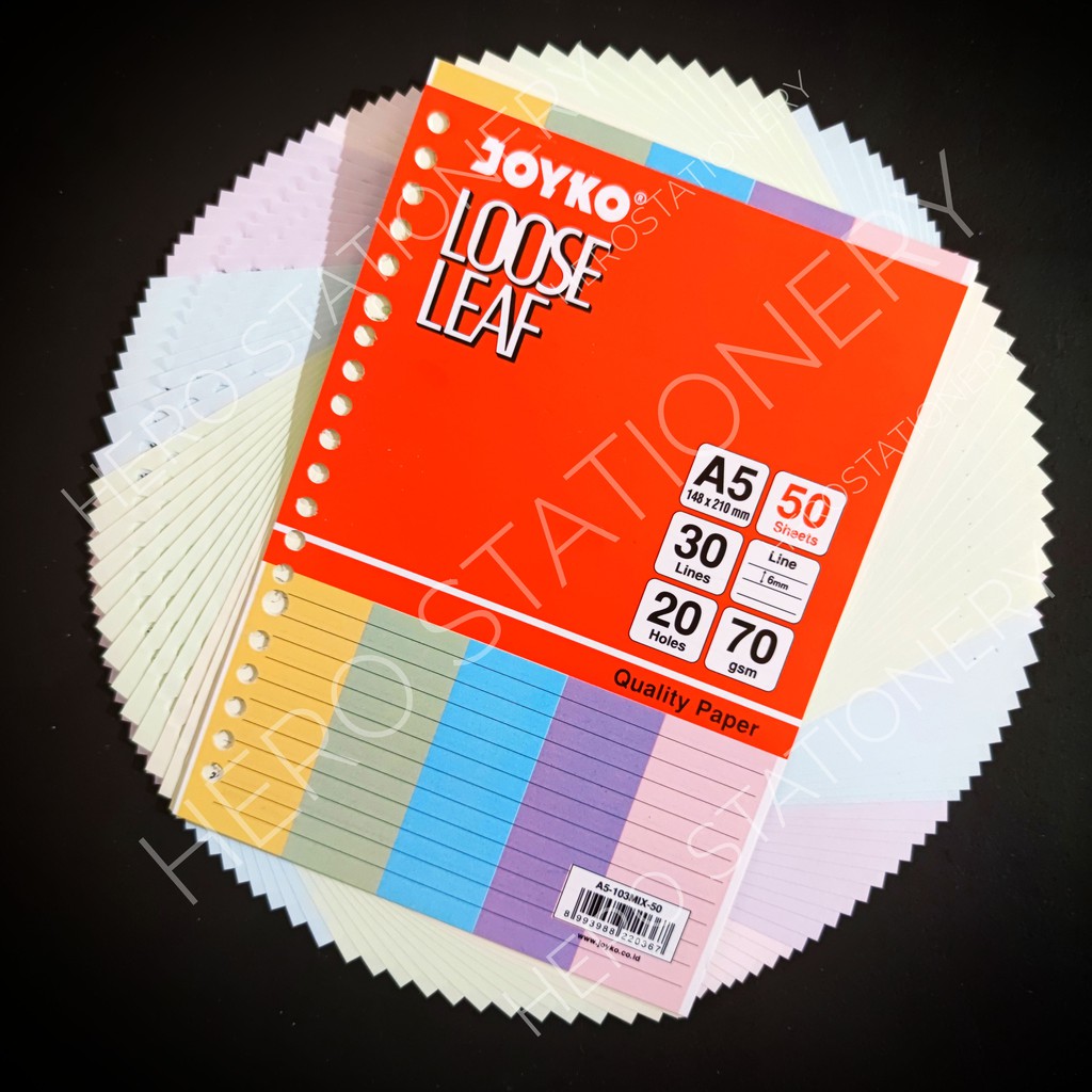 

Joyko kertas isi file loose leaf colour mix warna A5 50 lembar