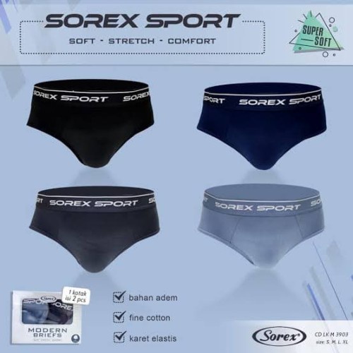 Sorex cd celana dalam segitiga boxer pria sport m 3801 3802 3803 3804 seamless edition Premium