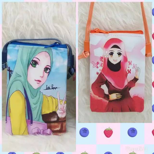 VERSI HIJAB TAS PRINTING SLING BAG SLING PHONE HP