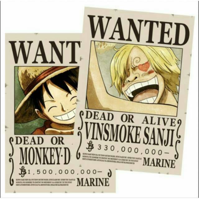 Poster Bounty One Piece Mugiwara Crew (new)