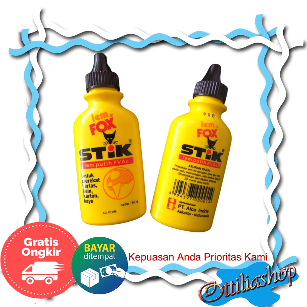 

LEM FOX STIK 60 g Untuk Kertas Karton dan Kayu SERBAGUNA