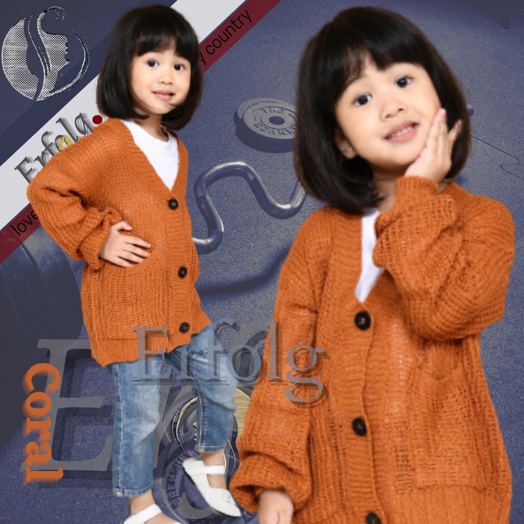 Cardigan LOCY Anak/Rajut Cardigan anak perempuan/Deandra Bahan Rajut Halus dan Tebal
