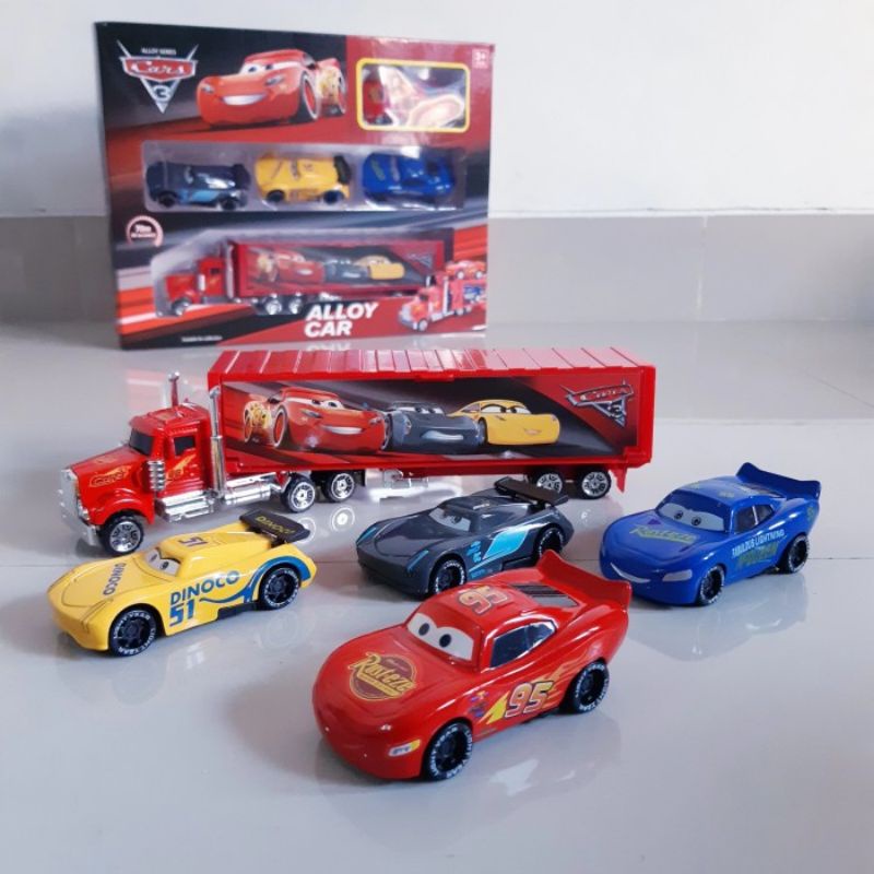 Set Diecast Cars Body Alloy Mainan Miniatur Mobil Figure Mcqueen Anak