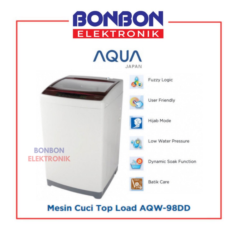 AQUA Mesin Cuci Top Loading 9KG AQW-98DD / AQW 98 DD