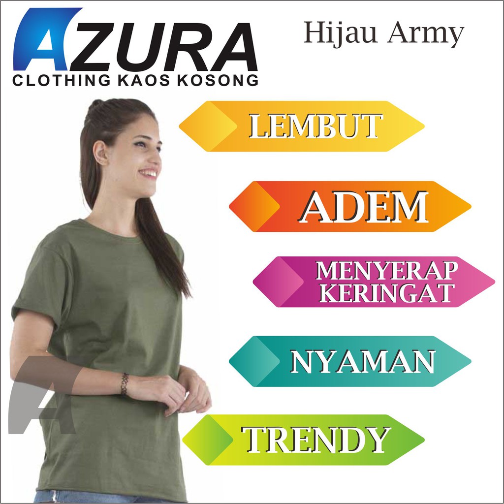 Baju Kaos Polos Wanita Hijau army