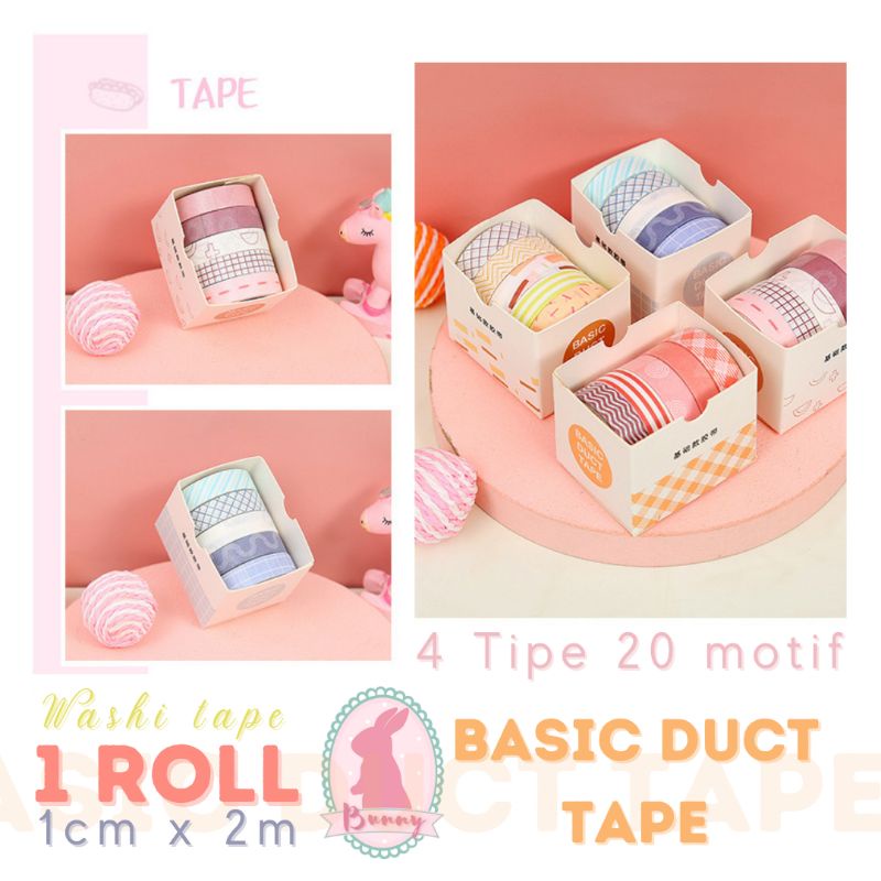 

1 ROLL Washi Tape_Pattern(20colors) BASIC DUCT TAPE