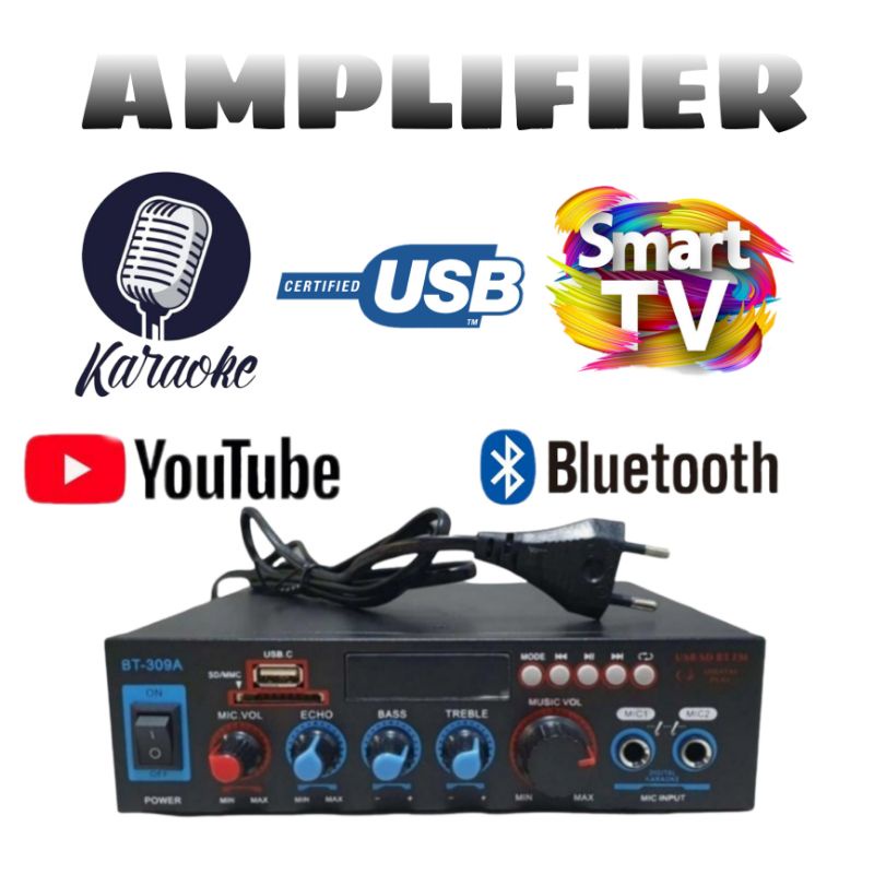 Karaoke Set Mini YAMAHA 6 Inch Ampli Karaoke Smart TV 2 Mic Wireless