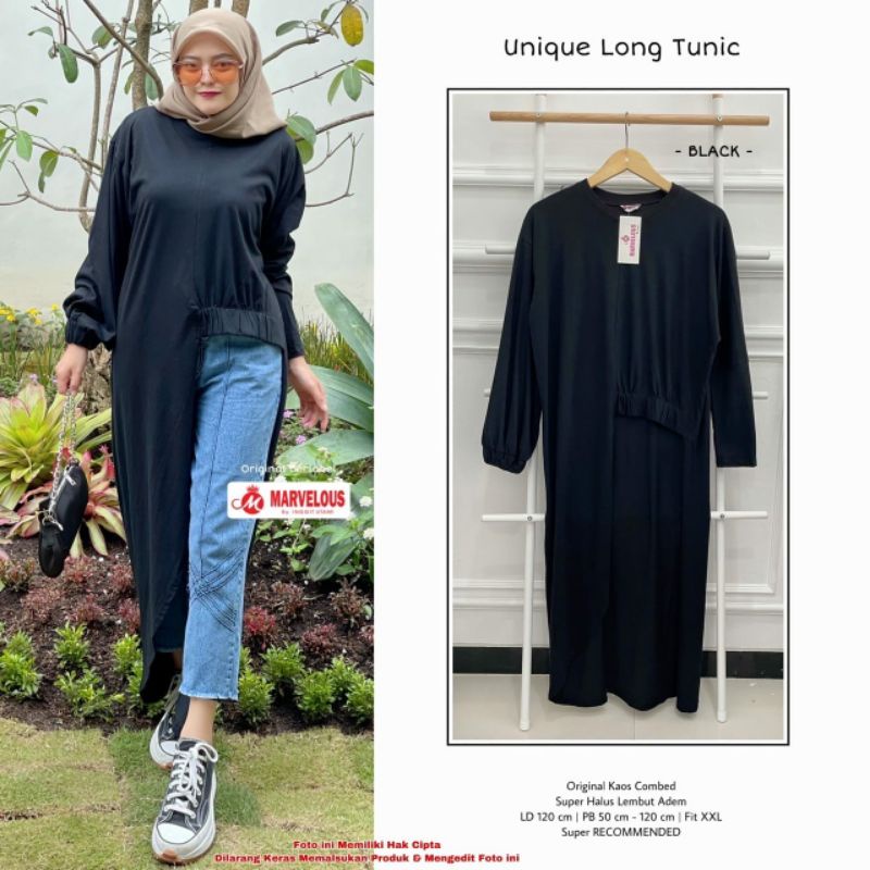 UNIQUE LONG TUNIC Baju Wanita Atasan By MARVELOUS