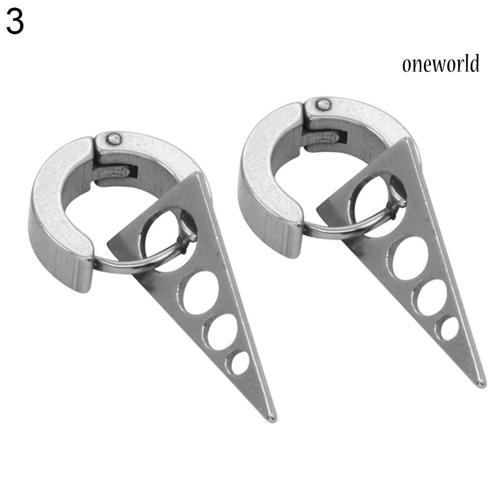 OW@ Fashion Women Men Cool Punk Stainless Steel Spike Ear Studs Huggie Earrings