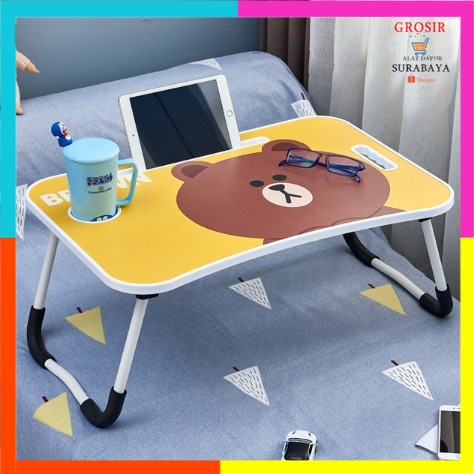 MEJA BELAJAR ANAK PORTABLE - MEJA LAPTOP -MEJA SEKOLAH / MEJA KOMPUTER / MEJA LIPAT KAYU