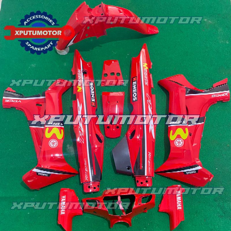 Cover Body Fizr F1zr Movistar Merah Bodi Yamaha Fiz R F1z R Full Set Halus Decal Fullset Kustom Decal Custom Striping Roadrace Movistar Merah Racing Malaysia