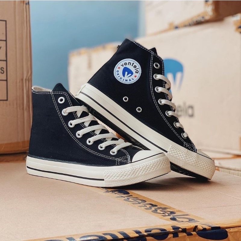 Sepatu Ventela 70s Ethnic High Black natural Sepatu Vantella Original 100%-1