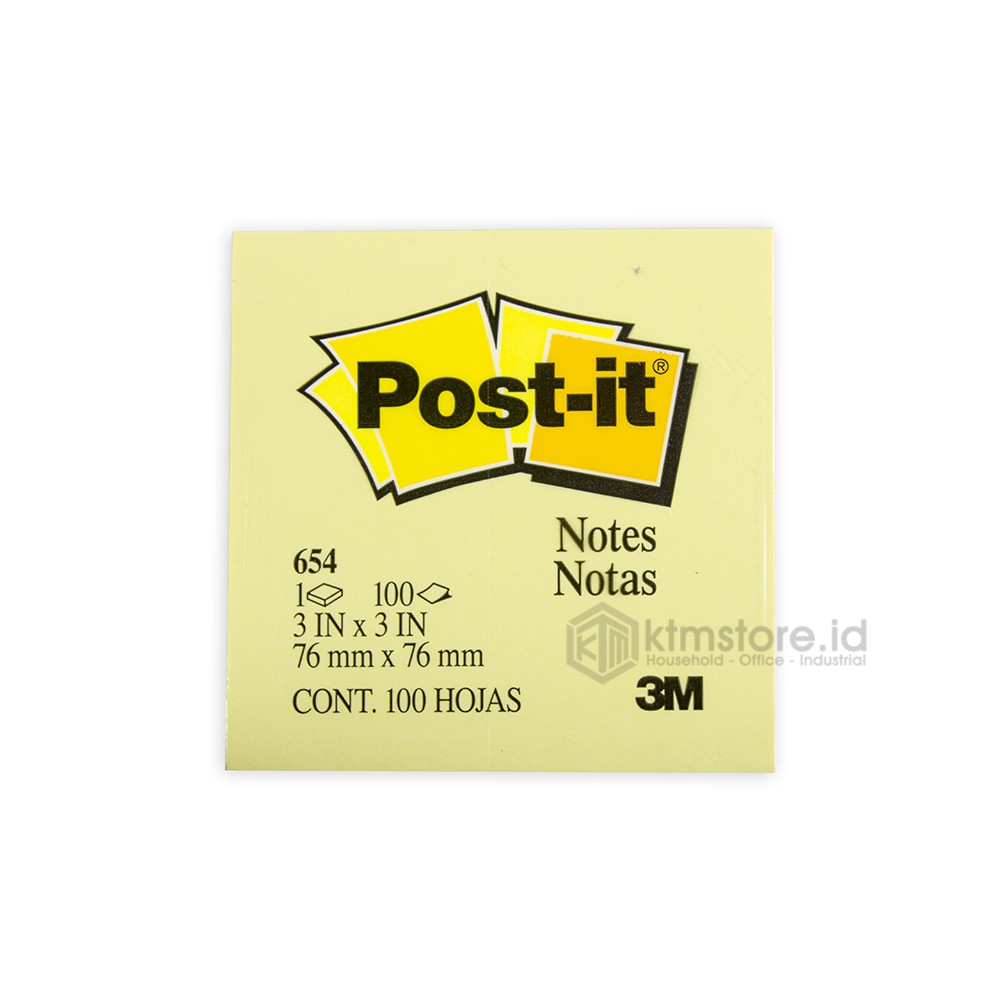 Post It 3M Warna Memo Stick 654 Kuning