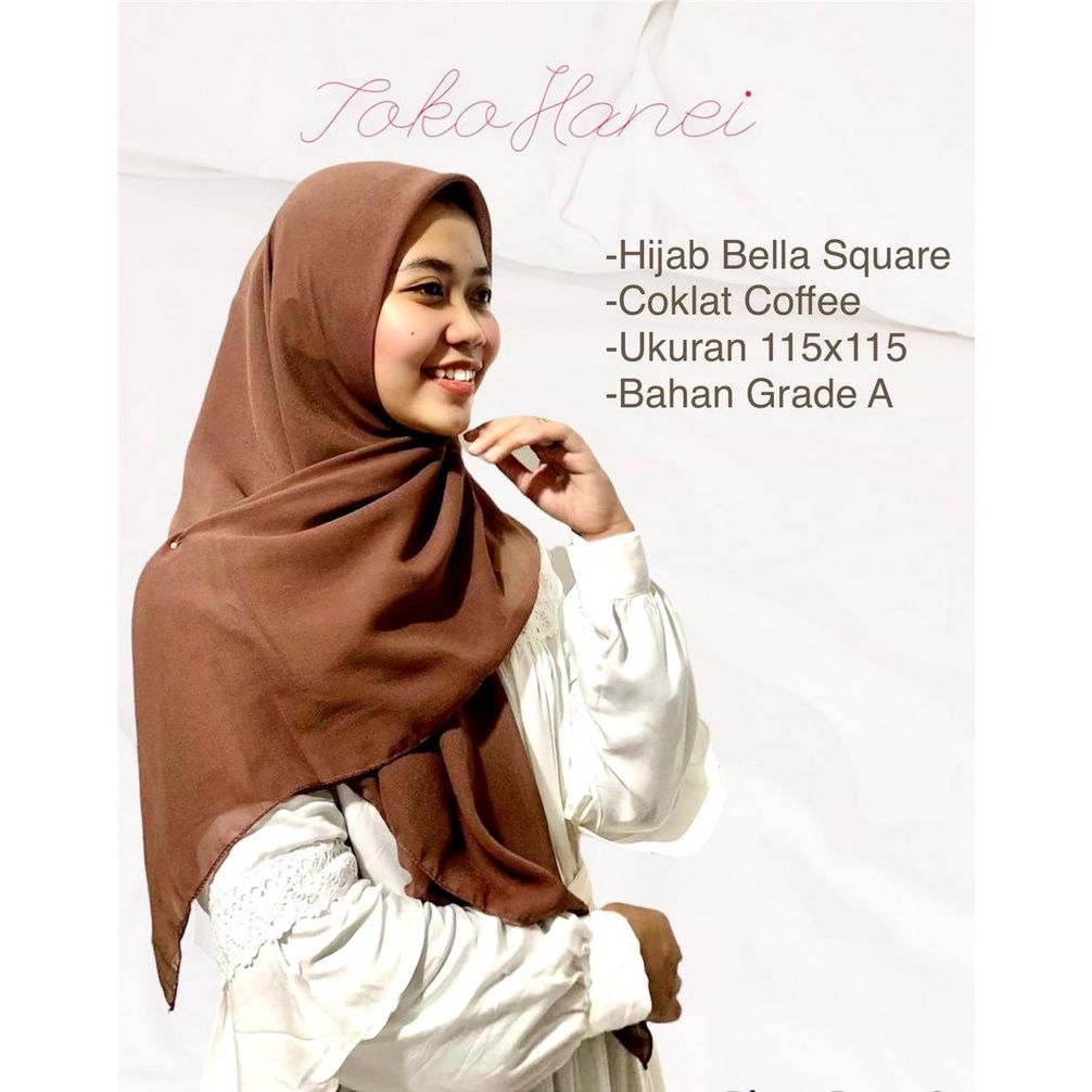 [GROSIR 10] Kerudung Hijab Segi Empat Bella Square Polos Plain Premium Jilbab