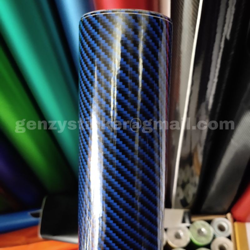 stiker skotlet carbon kevlar biru