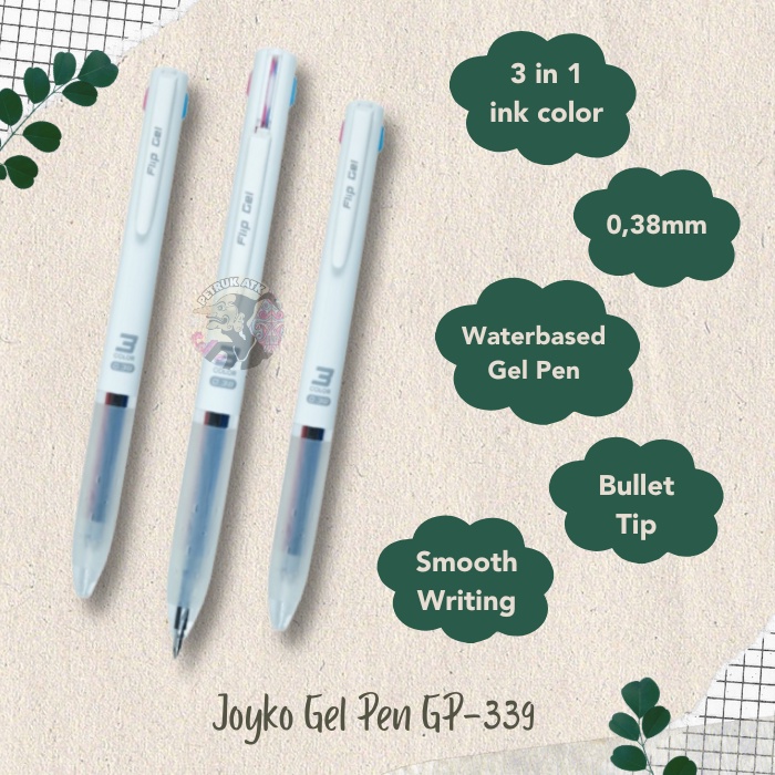 

[PCS] GEL PEN / PULPEN GEL JOYKO GP-339 3 COLOUR*