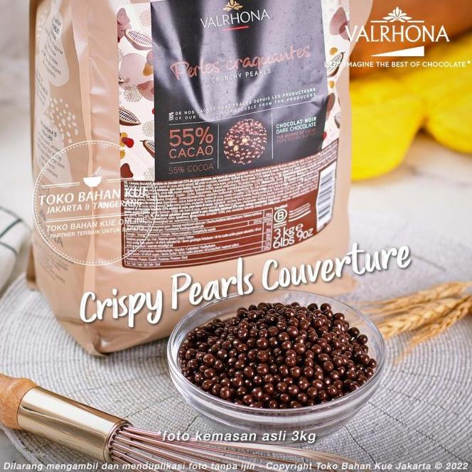 

Toping Kue Valrhona - Les Perles 55% Dark Chocolate 250Gr Crunchy Pearls Crispy | Murah