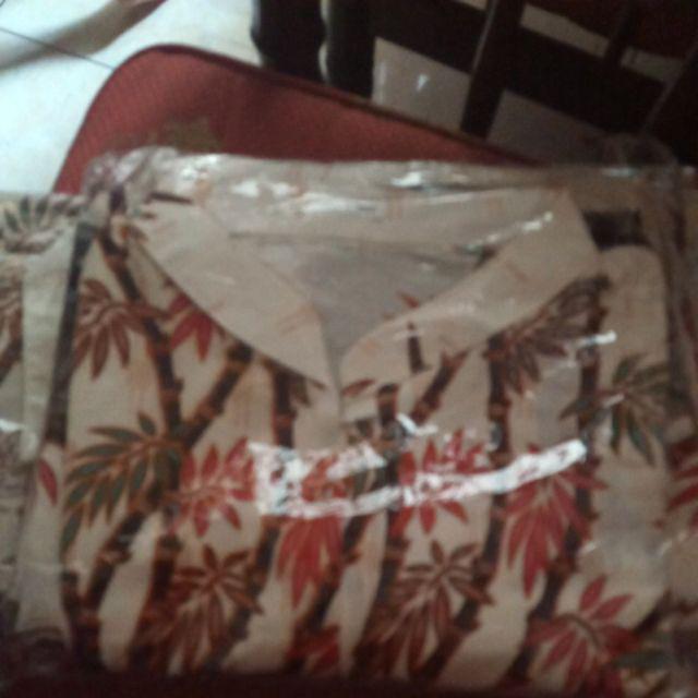 Baju Batik Couple Gamis Batik Keluarga Motif Bambu Putih Dengan Batik Anak Terbaru