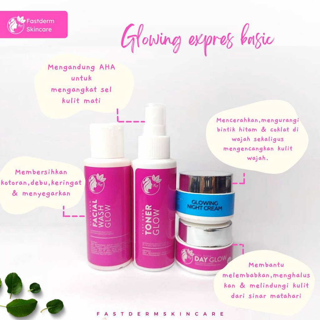 READY  Paket FAST DERM Glowing Express Basic Pink / Paket Basic Express Glowing FAST DERM / skincare
