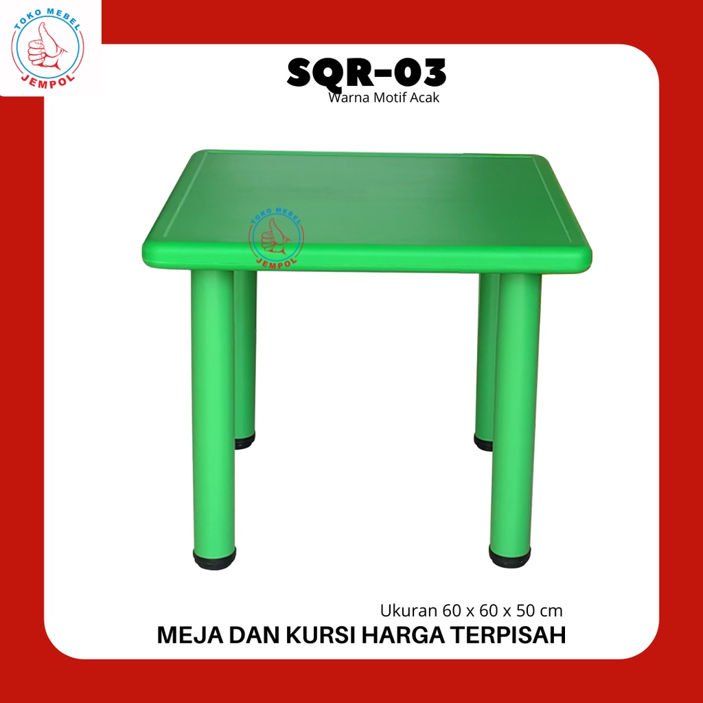 Meja Belajar Anak/Meja Tulis Persegi SQR 03 ECHO IMPORT/Meja Belajar Plastik Kuat TK Paud/Meja Anak 