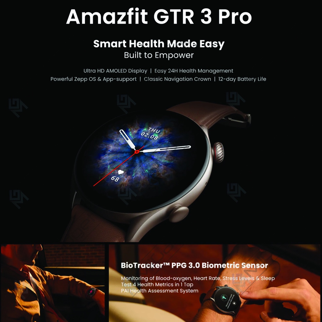 Amazfit GTR 3 Pro GTR3 Pro Smartwatch Ultra HD AMOLED Garansi Resmi