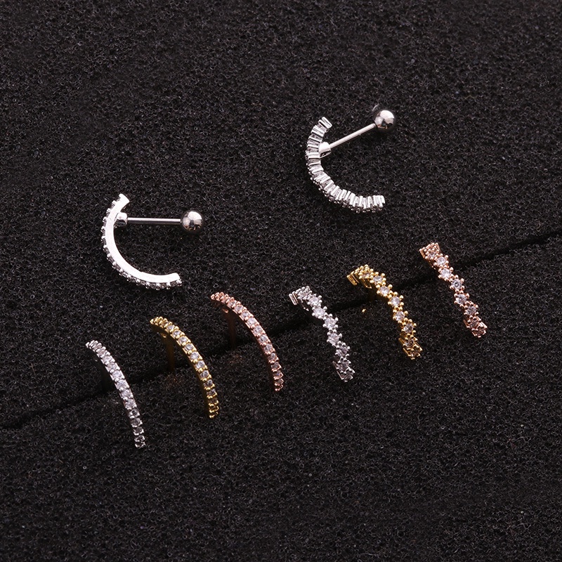 1Pc Cartilage Helix Tragus Conch Rook Lobe Screw Back Earring Stud