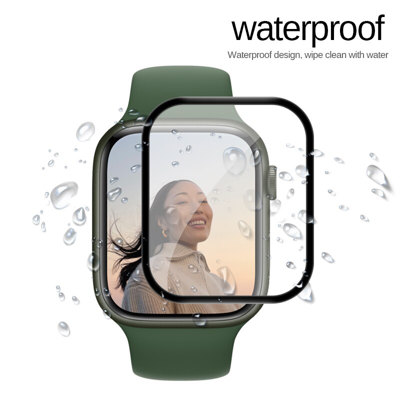 Film Pelindung Layar Full Cover Lembut Transparan Untuk Iwatch 7 41mm 45mm