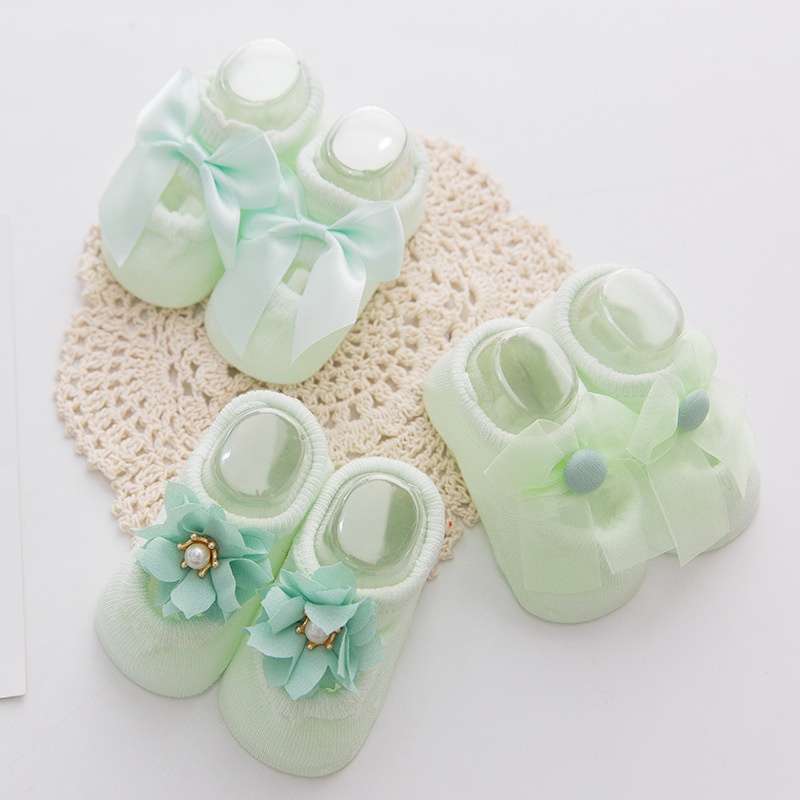 A14 Kaos kaki bayi perempuan non slip anti licin kualitas premium motif 3 jenis(0-9bulan)