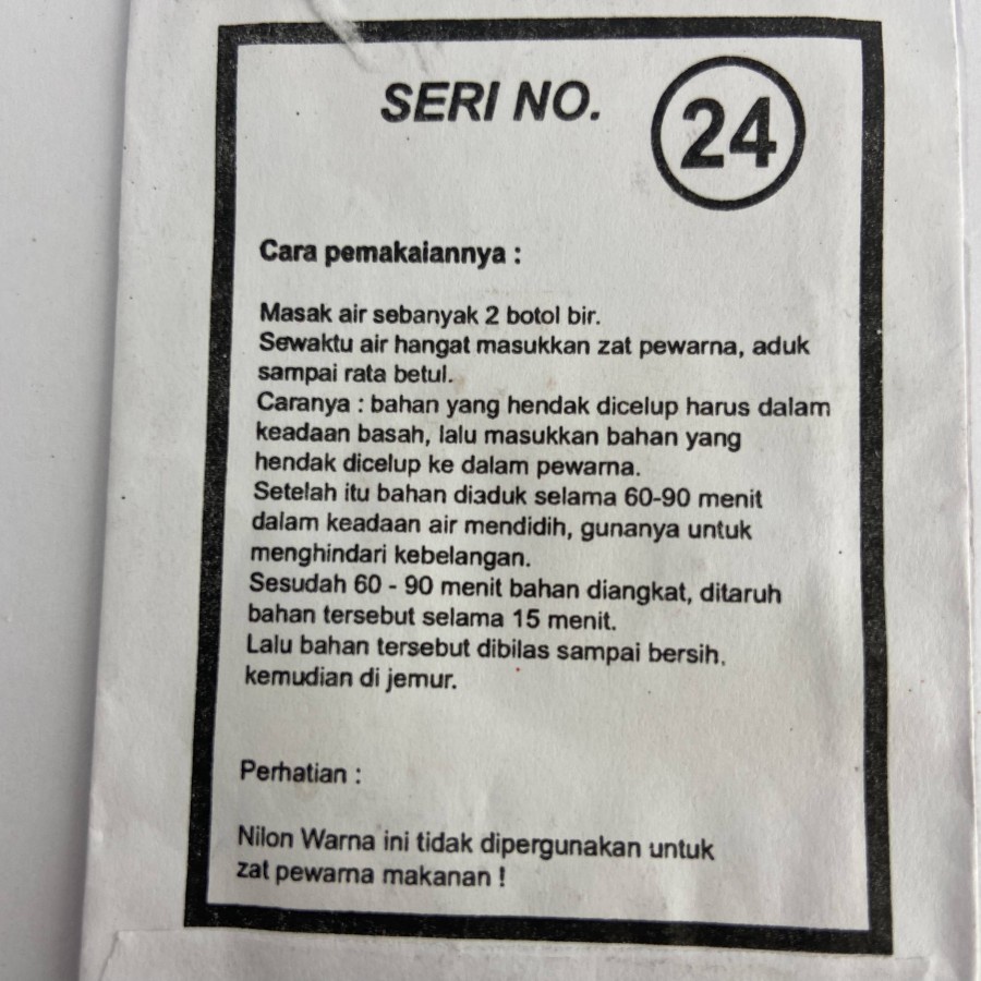 Wenter NILON SALEM 14 Pewarna Kain Pakaian Textil Permanen Jeans Silk Tie Dye Prakarya Kerajinan Craft Crafting Art Seni Kesenian Kertakes Homestuff Peralatan Perlengkapan Paint Painting Air Water Cet DIY Pewarna Colour Color Grosir Prakarya Malang